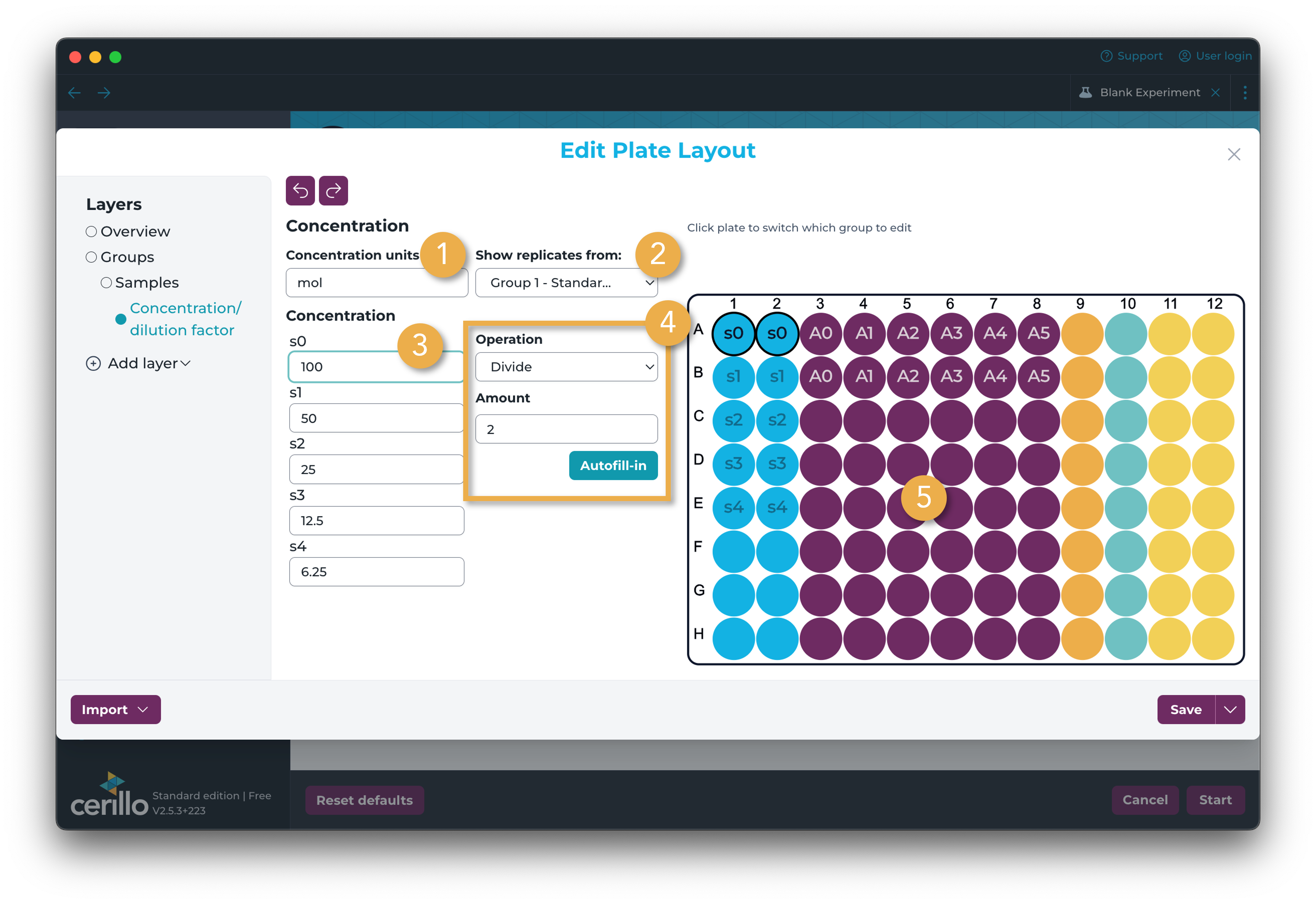 Concentration/Dilution Factor Layer