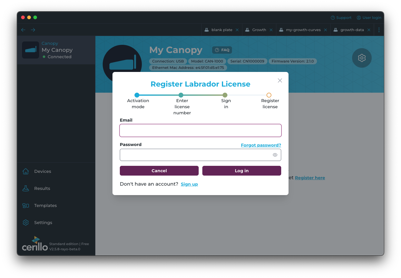 license register sign in