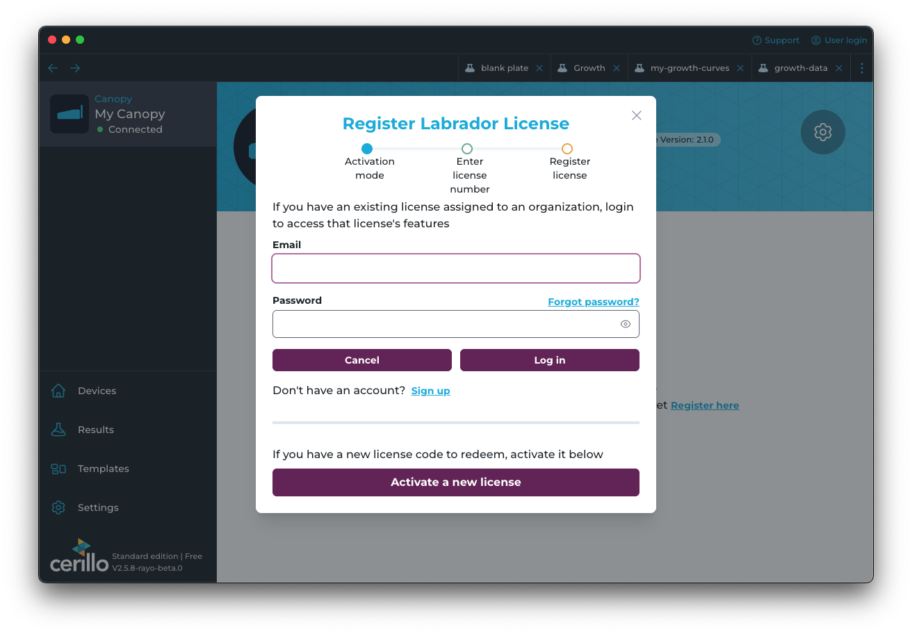 license register start